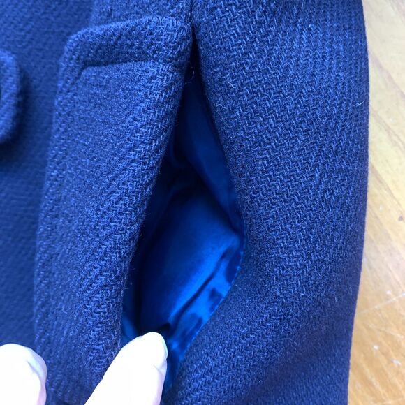J. Crew Navy Short Wool Pea Coat Size 4 Gold Buttons - Picture 7 of 14
